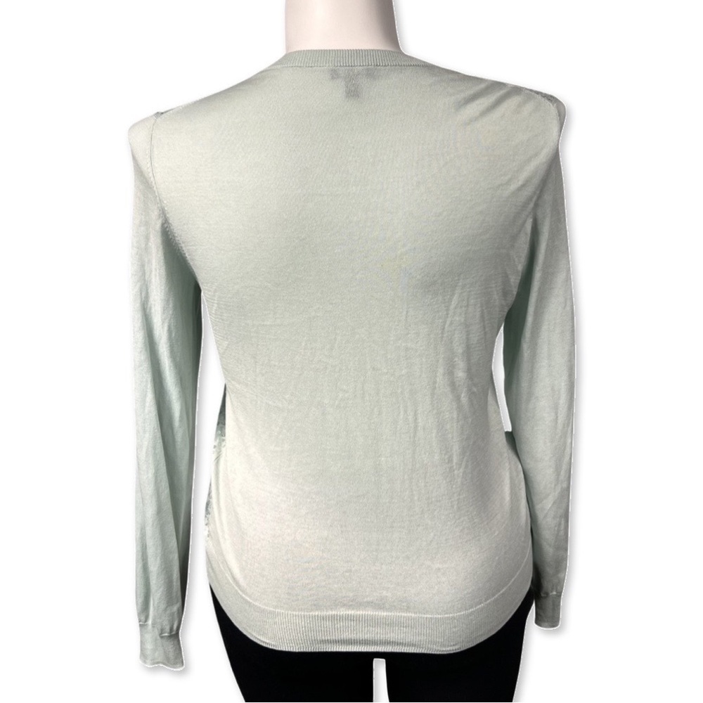 Talbots Mint Sequin Button Down Cardigan Silk Ble… - image 2